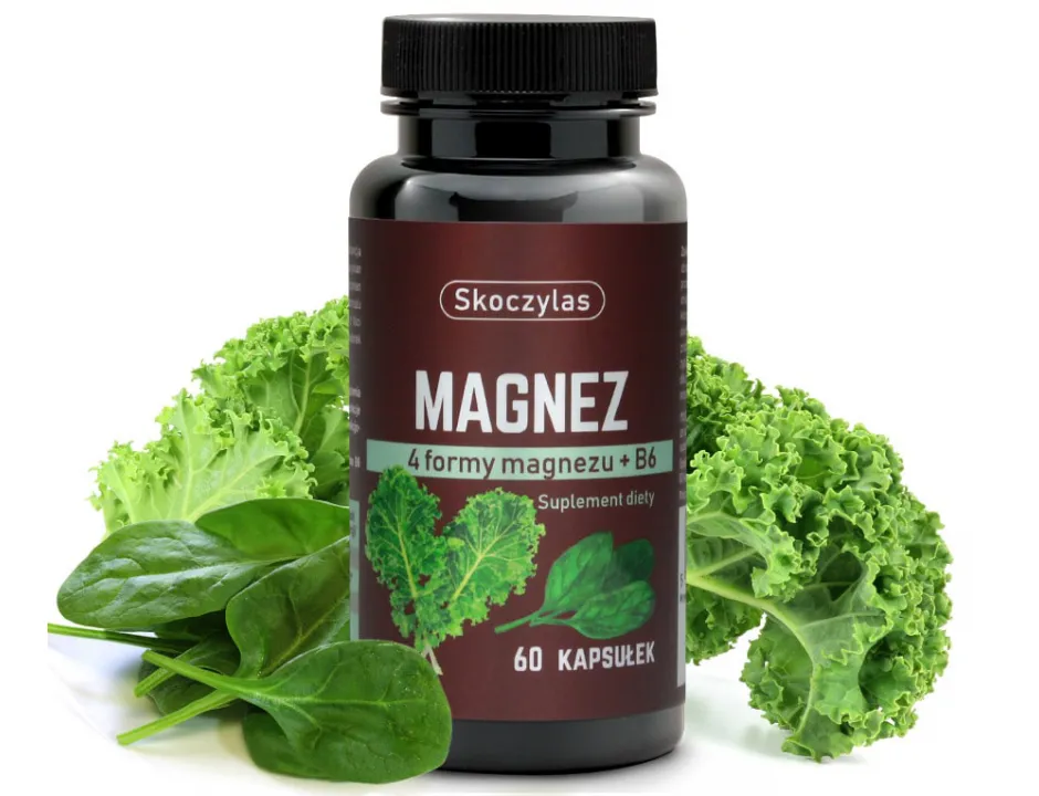 Skoczylas Magnez 4 formy – szpinak, jarmuż 60 kaps.