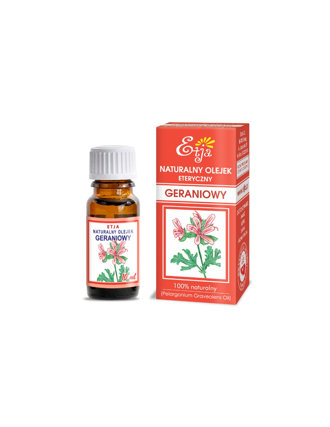 Etja Naturalny olejek eteryczny Geraniowy 100% naturalny 10 ml