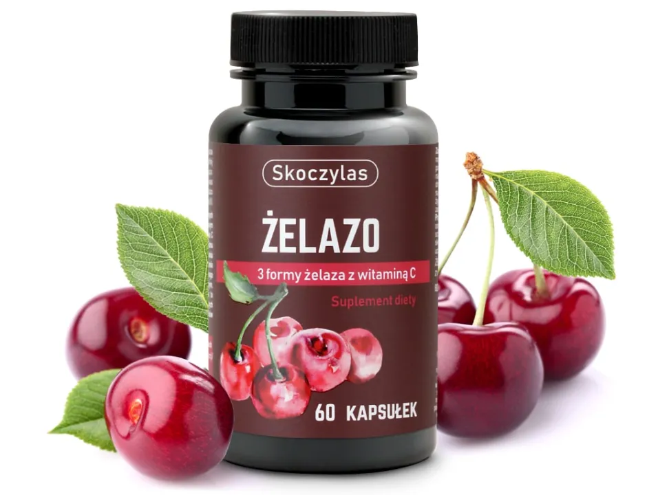 Skoczylas Żelazo 3 formy żelaza z witaminą C 60 kaps.