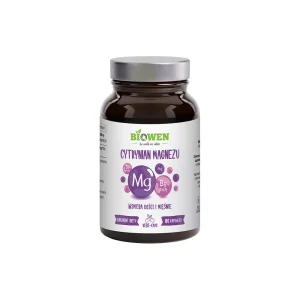 Cytrynian magnezu 825 mg z witaminą B6 (P-5-P) – Biowen- 100 kapsułek