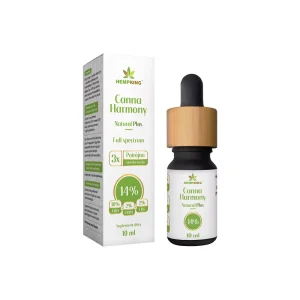 Hemp King  Olej CBD 14% Canna Harmony – 10% CBD + 2% CBDA + 2% CBG Natural Plus 1400 mg – 10 ml