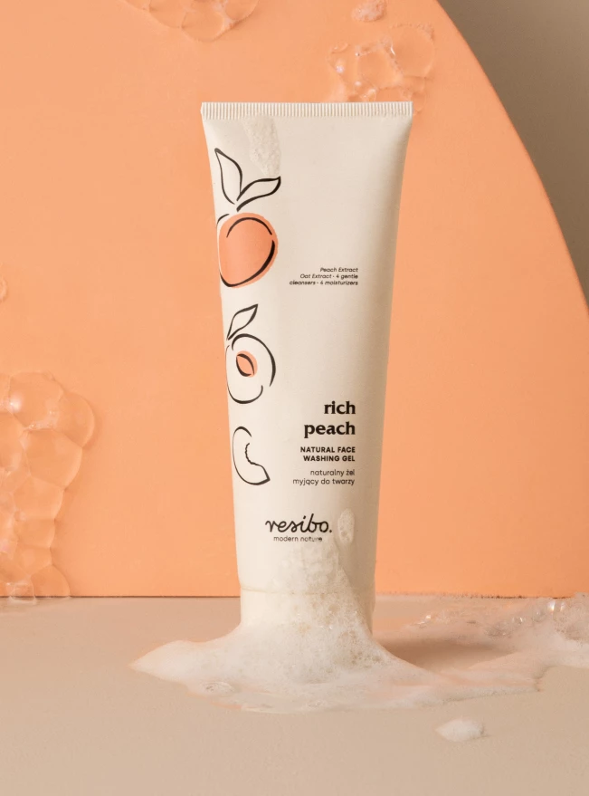 Resibo Rich Peach Naturalny żel do mycia twarzy 125 ml - obrazek 2