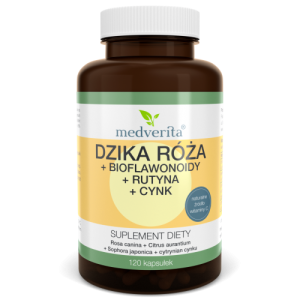 Medverita   Dzika róża + Bioflawonoidy + Rutyna + Cynk – 120 kapsułek