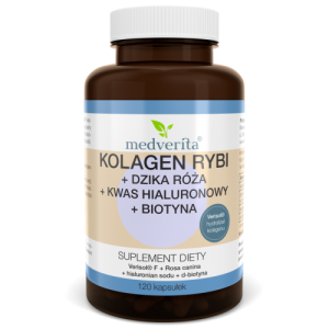 Medverita  Kolagen Rybi Verisol® F + Dzika Róża + Kwas Hialuronowy + Biotyna – 120 kapsułek