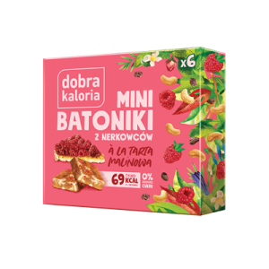 DOBRA KALORIA    Mini batoniki a’la tarta malinowa z nerkowców  (6x17g)