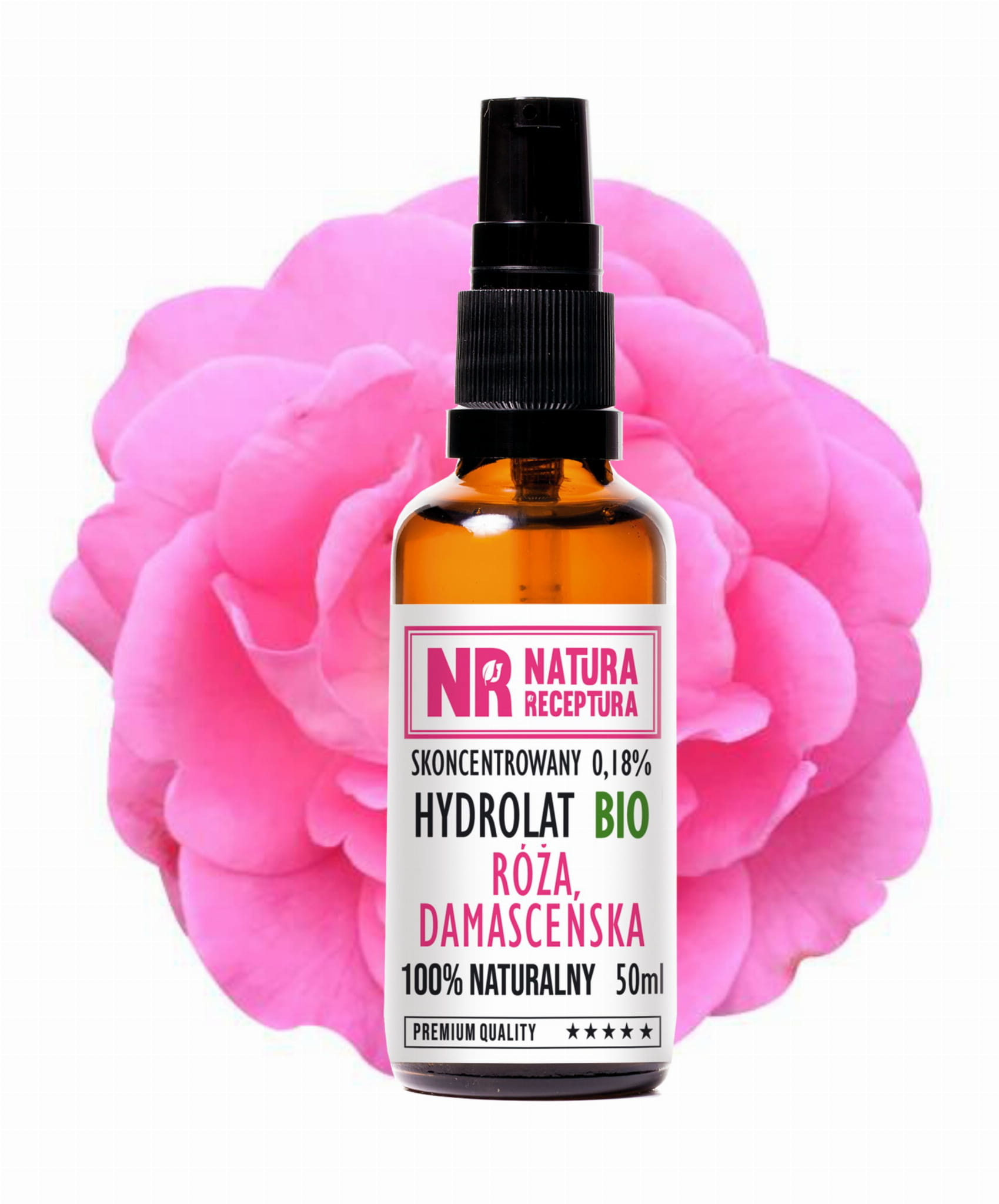 NATURA RECEPTURA Hydrolat z róży damasceńskiej BIO 50ml - obrazek 2
