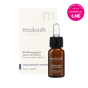 MOKOSH   Multikorygujące serum do twarzy  Egzosomy, peptydy, witamina C   Róża z jagodą   12ml