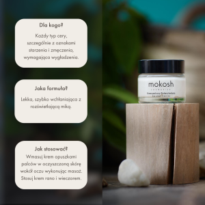 MOKOSH    Korygujący krem pod oczy Zielona herbata  z drobinkami  rozświetlającymi  15 ml