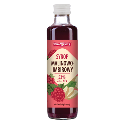 Polska Róża Syrop malinowo - imbirowy 53% soku 250ml 06.2026