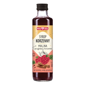 Polska Róża  Naturalny  Syrop korzenny malina i przyprawy korzenne   250ml
