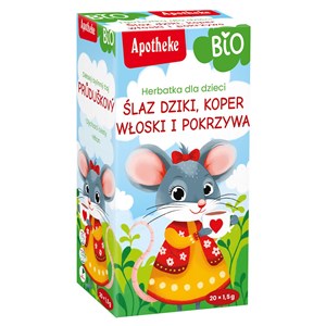 APOTHEKE  Herbatka ziołowa dla dzieci   ŚLAZ DZIKI, KOPER WŁOSKI I POKRZYWA BIO (20 x 1,5 g) 30 g –