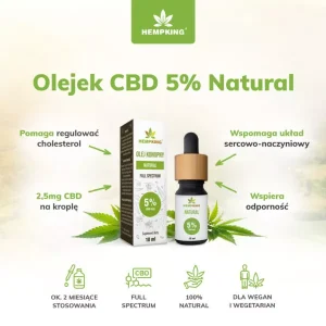 Hemp King   Olej  CBD 5% +  Natural 500 mg – 10ml
