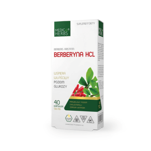 Medica Herbs   Berberyna HCL  wspiera prawidłowy poziom glukozy  40 kaps.