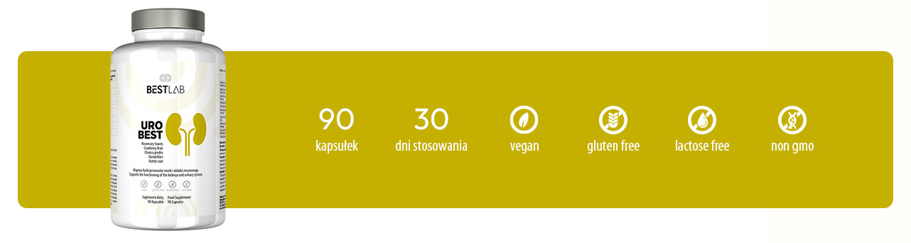 Best Lab UroBest Suplement diety wspierający nerki i układ moczowy 90 kaps. - obrazek 2