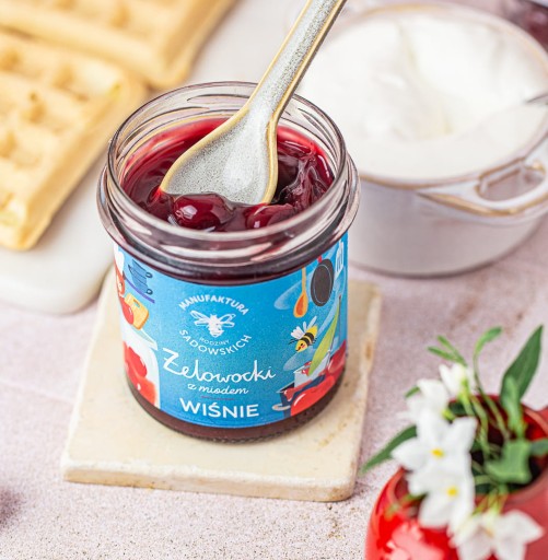 Pasieki Sadowskich Miodziś Żelowocki z miodem Wiśnie 320 g - Image 2