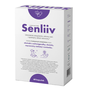 SENLIIV – ułatwienie zasypiania, zdrowy sen  60 kaps.    krótka data