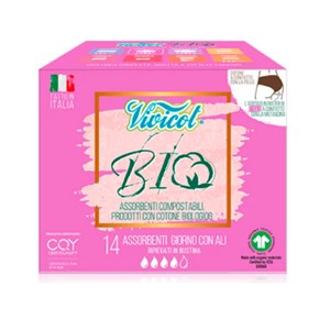 Vivicot Bio Podpaski ze skrzydełkami z organicznej bawełny na dzień 14 szt