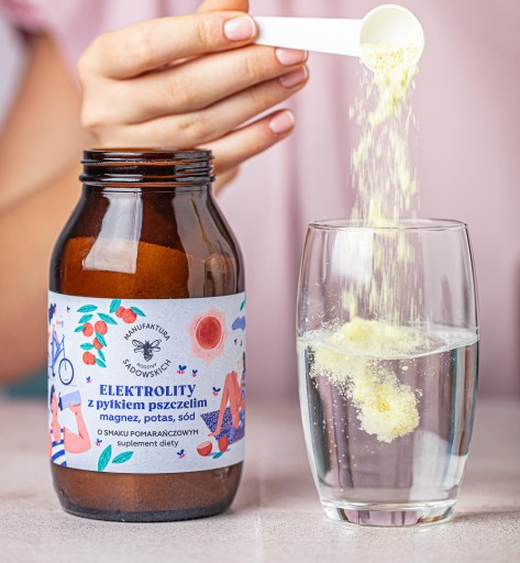 Pasieki Sadowskich Elektrolity z pyłkiem pszczelim o smaku pomarańczowym 390 g (60 porcji) - Image 2