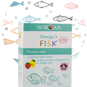 Norsan   Kwasy Omega 3 w formie żelek smak truskawkowo – cytrynowy 120 szt