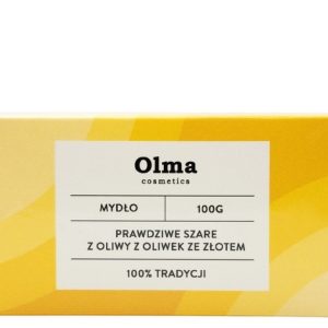 OLMA COSMETICS  Mydło prawdziwe szare z oliwy z oliwek ze złotem 100g