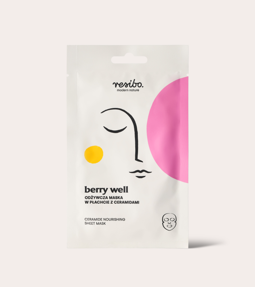 Resibo Berry Well Odżywcza maska na twarz w płachcie z ceramidami 1 szt