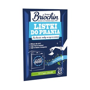 Briochin Listki do prania na bazie sody oczyszczonej Zielona Świeżość 20 sztuk
