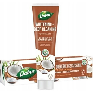 Dabur   Pasta do zębów  Wybielająca z olejem kokosowym i sodą oczyszczoną  Bez Fluoru  100 ml