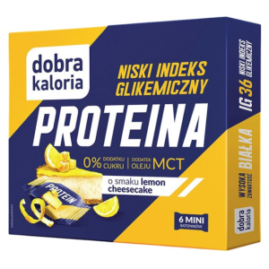 DOBRA KALORIA   Mini batoniki PROTEINA z niskim IG o smaku lemon cheesecake + olej MCT 6x17g