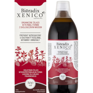 Xenico Pharma  Bioradix  żelazo w płynie z BIO miodem 500ml