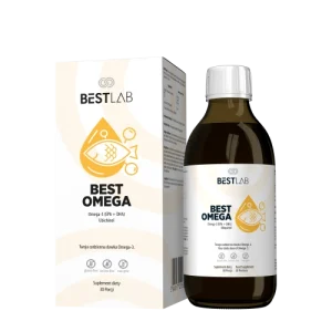 Best Lab  BestOmega   Suplement diety uzupełniający codzienną dietę w kwasy tłuszczowe omega-3   Smak Pomarańczowy  300 ml