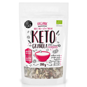 Diet Food Organic Keto Granola Malinowa bez dodatku cukrów 200 g