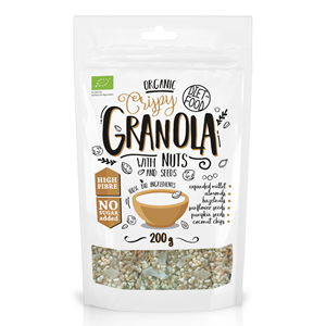 Diet Food Organic Keto Granola z orzechami laskowymi i migdałami 200g