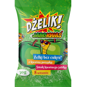Starpharma  DŻELIK! JABOKWAŚ żelki bez cukru z kwaśną posypką o smaku kwaśnego jabłka 30g