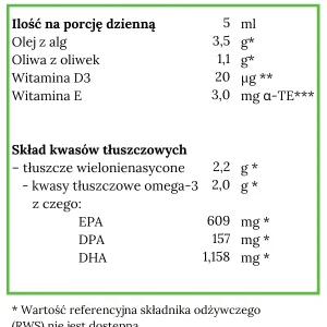 Norsan   Omega-3 Vegan  Roślinny olej z alg, bez dodatku ryb   100 ml