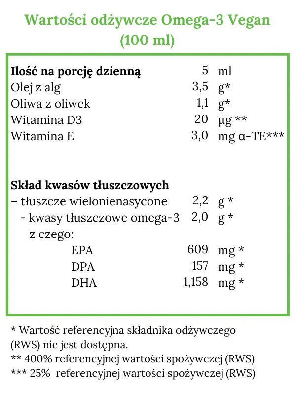 Norsan Omega-3 Vegan Roślinny olej z alg, bez dodatku ryb 100 ml - Image 2